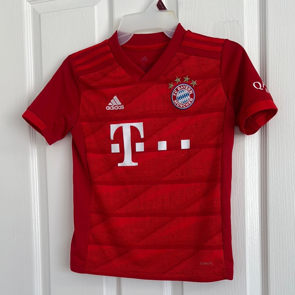 Adidas Red Soccer Jersey with Iconic Three Stripes
